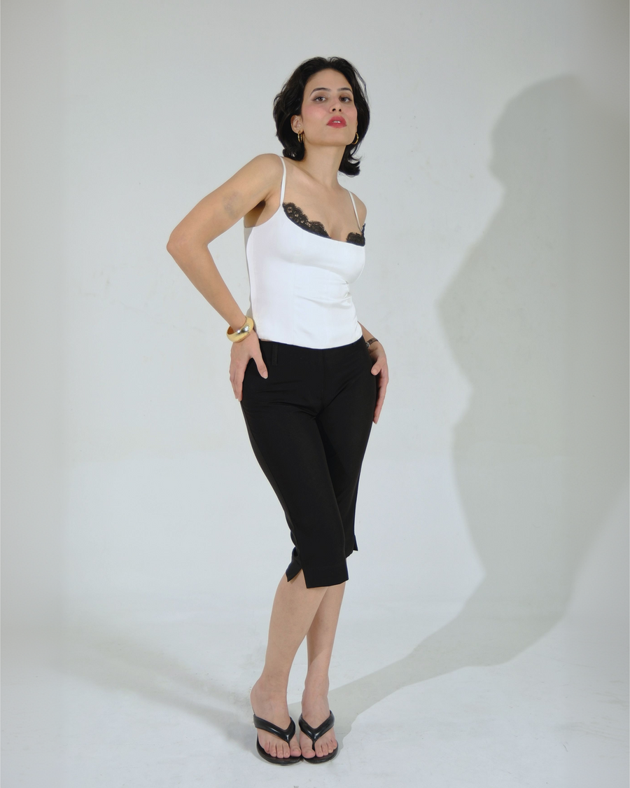Lace-Trim Cami Top (White)