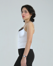Lace-Trim Cami Top (White)