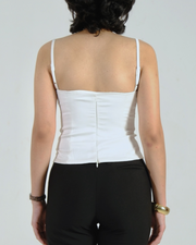 Lace-Trim Cami Top (White)