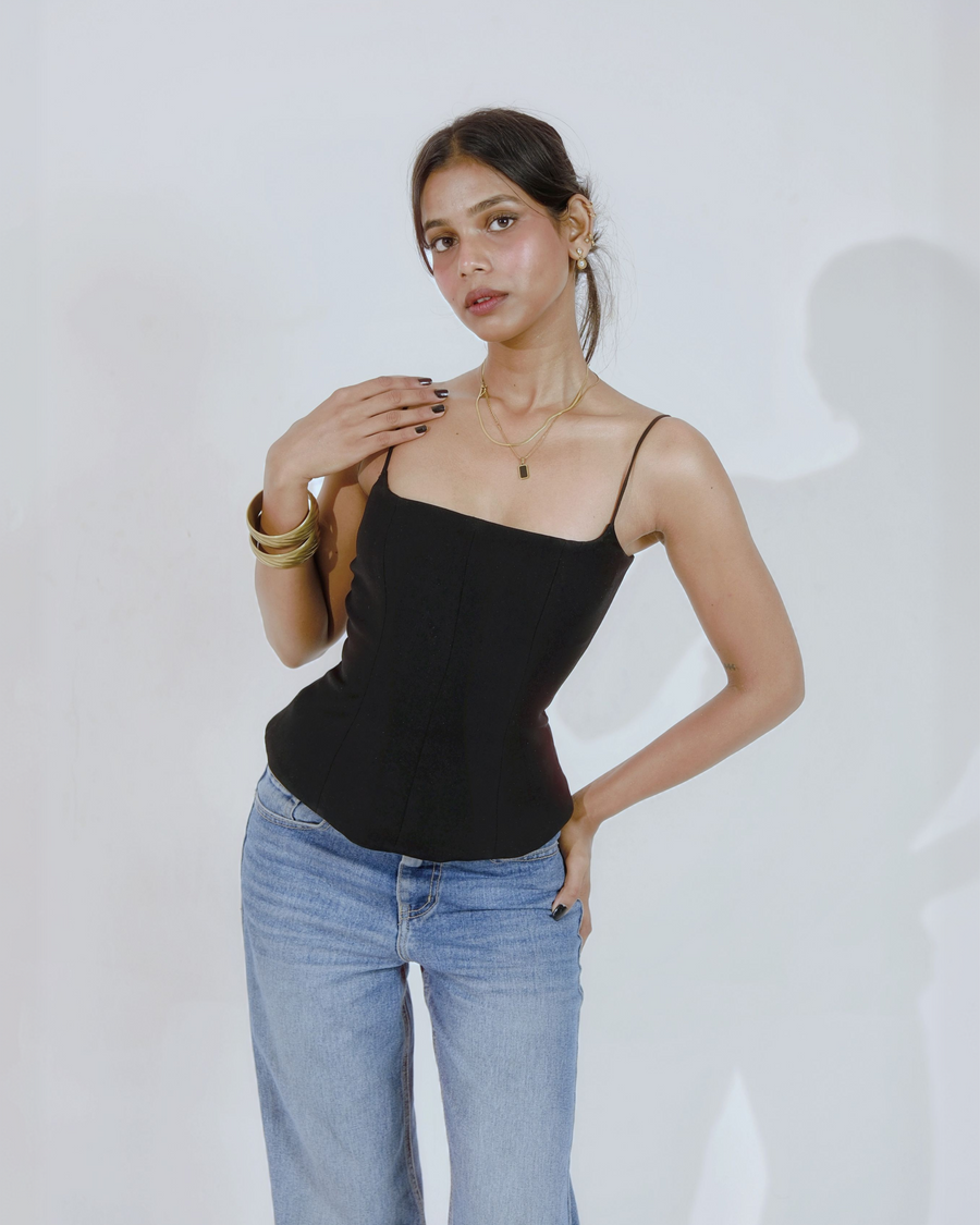 Hedy Corset Top (Black)