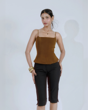 Hedy Corset Top (Brown)