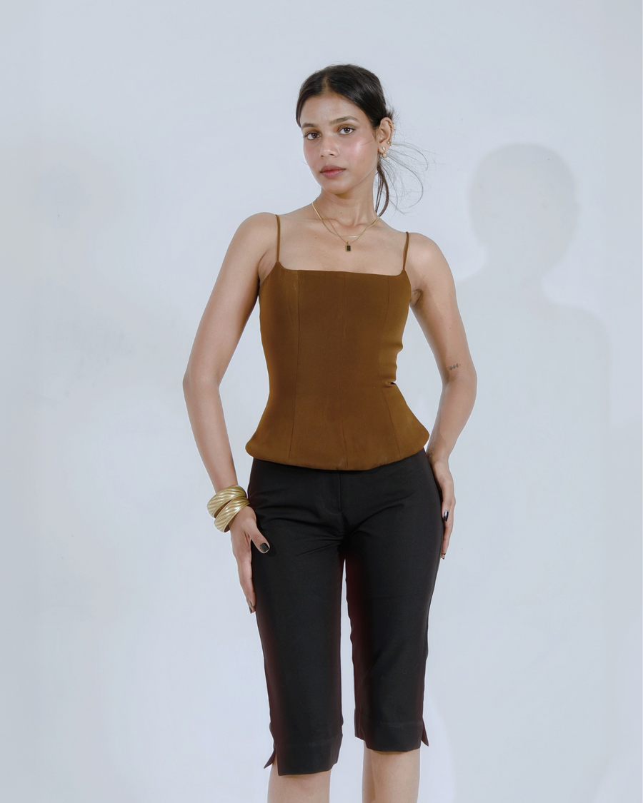Hedy Corset Top (Brown)